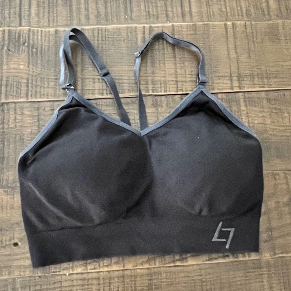 Sport Essentials Black and Gray Sports Bra - Medium - Dare to Begin